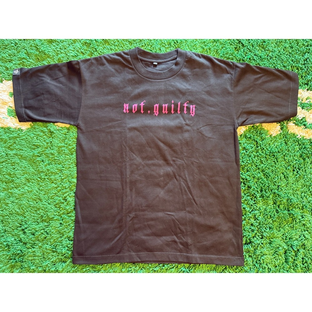 Not Guilty Graphic Tee Mens Large Black Excellent Gothic Streetwear Shirt